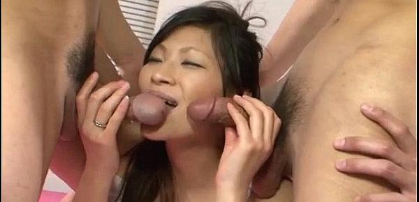 Ravishing threesome porn with hot Ryo Sasaki